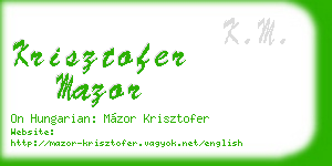 krisztofer mazor business card